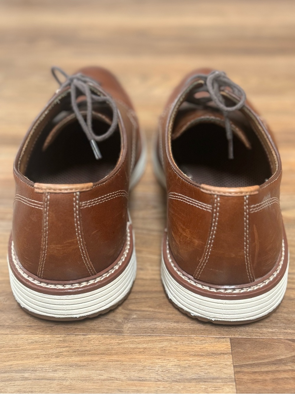Johnston & Murphy Upton Plain Toe Brown Leather Oxford Men’s 12M TRU Comfort - Picture 6 of 12